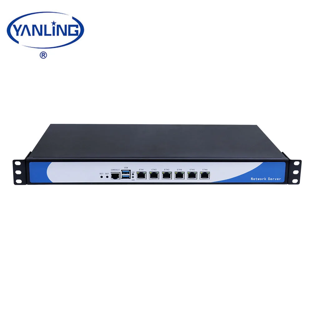 19 Inch 1U Rackmount Router Server Intel 3855U Dual Core Computing CCCAM Free VPN 6 Intel LAN Stock 1Gbps Throughput 8M Sessions