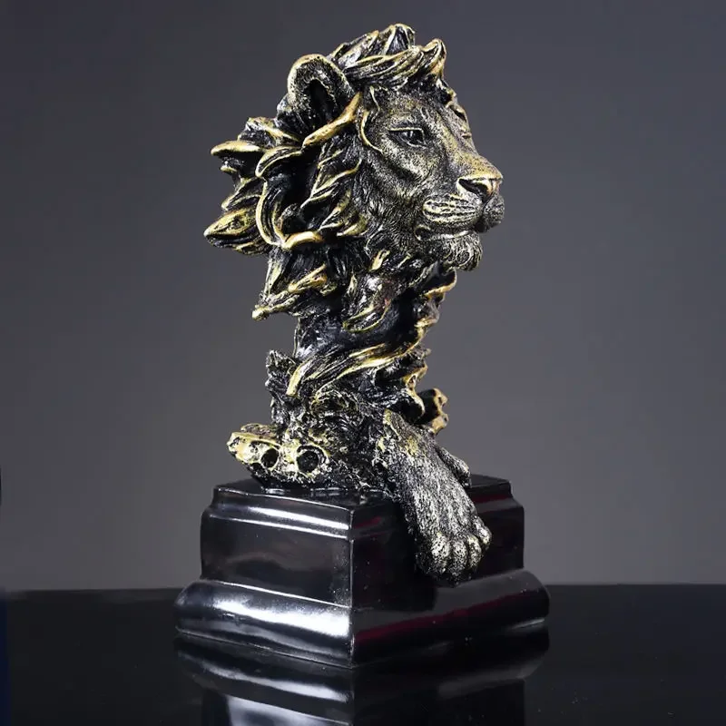 Chinese Hand-painted Resin Crafts, King of the Forest, Lion Ornaments, Home, Living Room, Study, Office Decorations, High-end