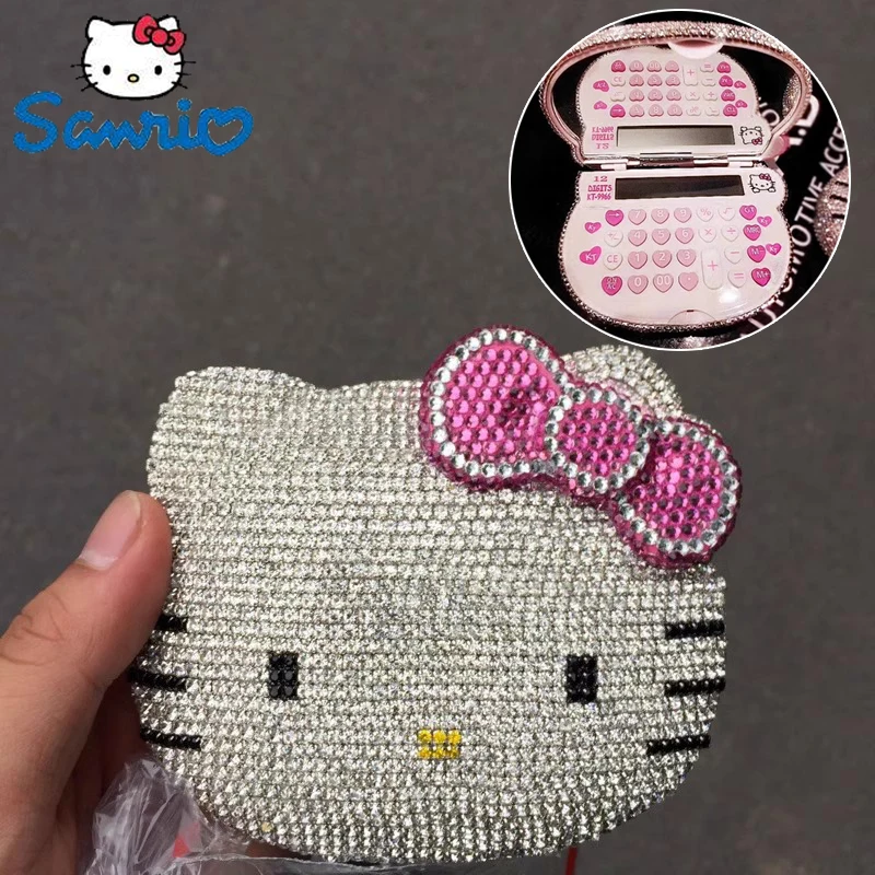 

Sanrio Hello Kitty Diy Diamond Calculator Kt Cat Mini Mirror Calculator Figure Girlfriend Birthday Valentine's Day Gift Ornament
