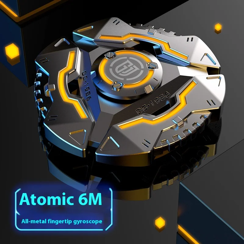 Atomic Finger Tip Gyro EDC Super langlebig leuchtende Jungen Legierung High Tech Glow Stress Relief Spielzeug Fidget Spinner