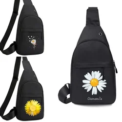 Mode Canvas Heuptas Mannen Vrouwen Universele Sport Reizen Outdoor Daisy Print Borst Pack Fanny Banaan Bag Hip Telefoon Tas portemonnee