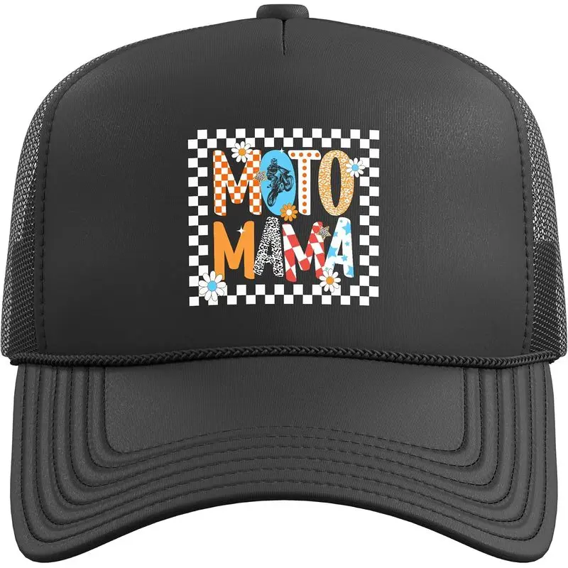 Moto Mama Motocross Mom of A Motocross Rider Mother Trucker Hat with Adjustable Mesh Back