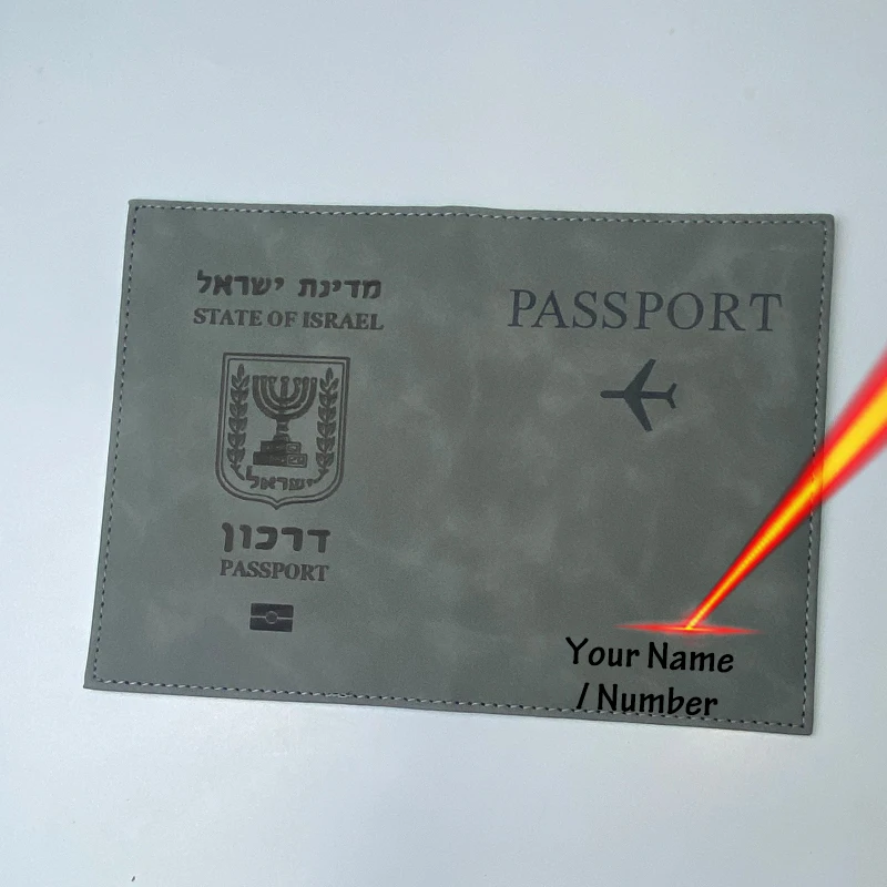 Funda de pasaporte de Israel para mujer, billetera de viaje de cuero Pu, soporte de pasaporte personalizado, funda de alta calidad para pasaporte