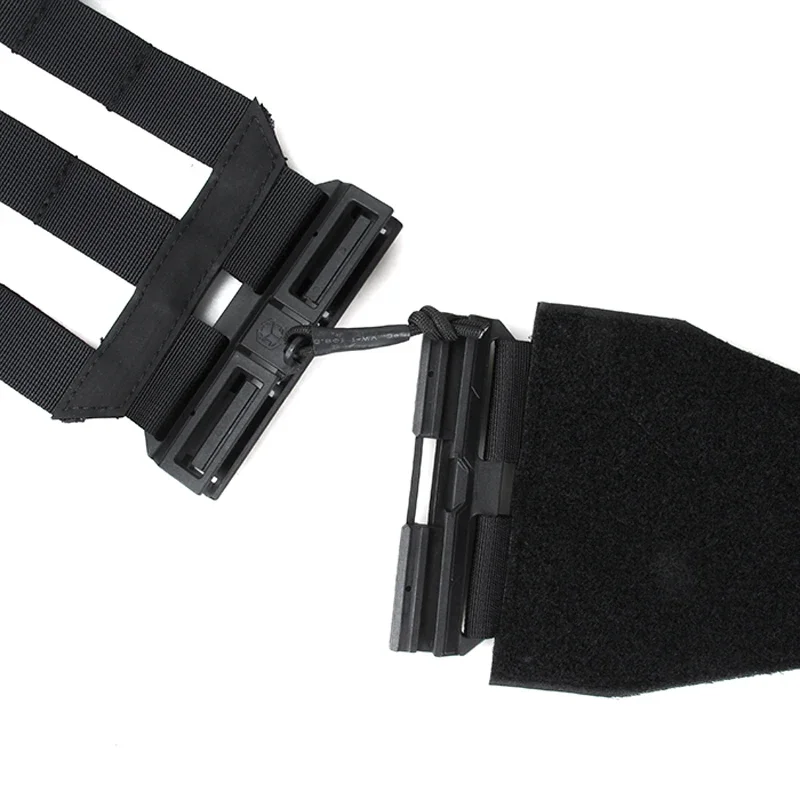 Chaleco táctico negro con sistema MOLLE y hebilla magnética - imagen 2
