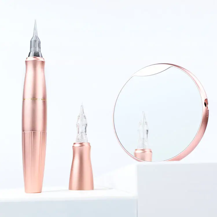 

Gold Microblading Tattoo Machine Set Rotary Pen with Mirror Panel for Makeup for PMU Microblading