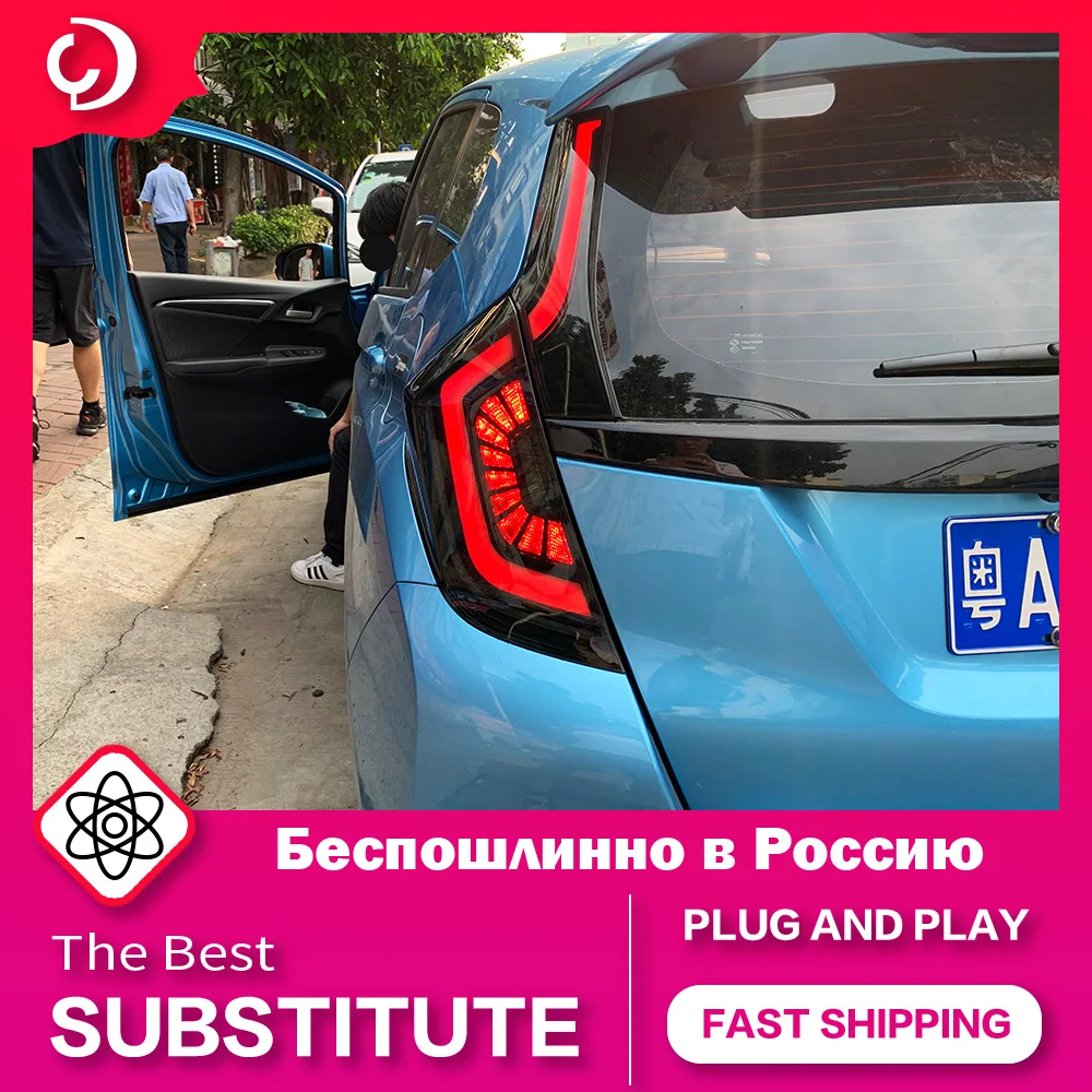 Taillights for Honda FIT Jazz GK5 2014-2019 LED DRL Tail Lamp Fog Lamp Dynamic Running Turn Signal Rear Reverse Brake Light