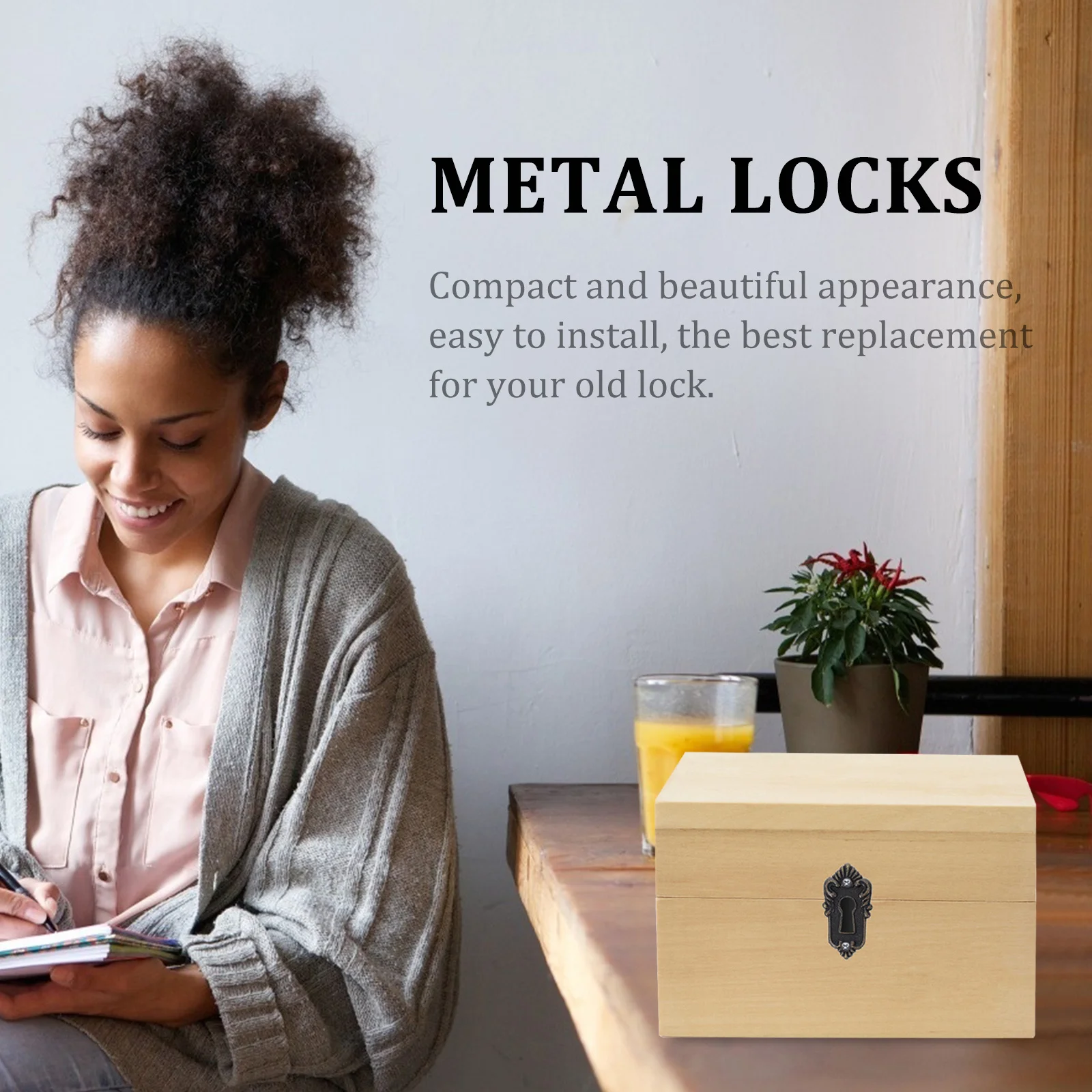 

2Pcs Vintage Metal Cabinet Locks Classic Furniture Lock Replacement for Jewelry Boxes Wooden Drawers Decorative Hardware