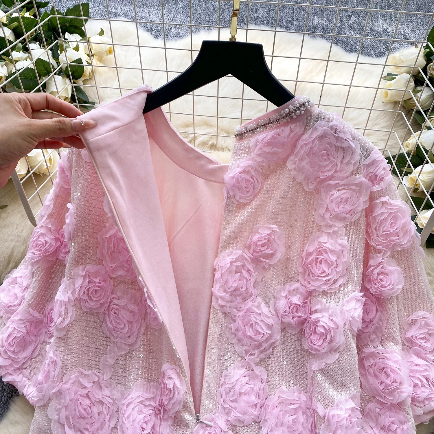 Elegancka sukienka w stylu vintage, trójwymiarowa, z krótkim rękawem, w stylu koreańskim, boho, dla kobiet.