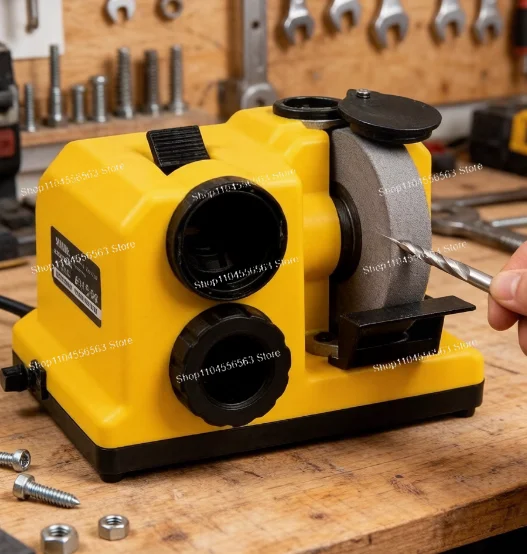 118-Degree Drill Bit Sharpener with Diamond Grinding Wheel, User-Friendly Tool for Relief Angle & Cutting Edge