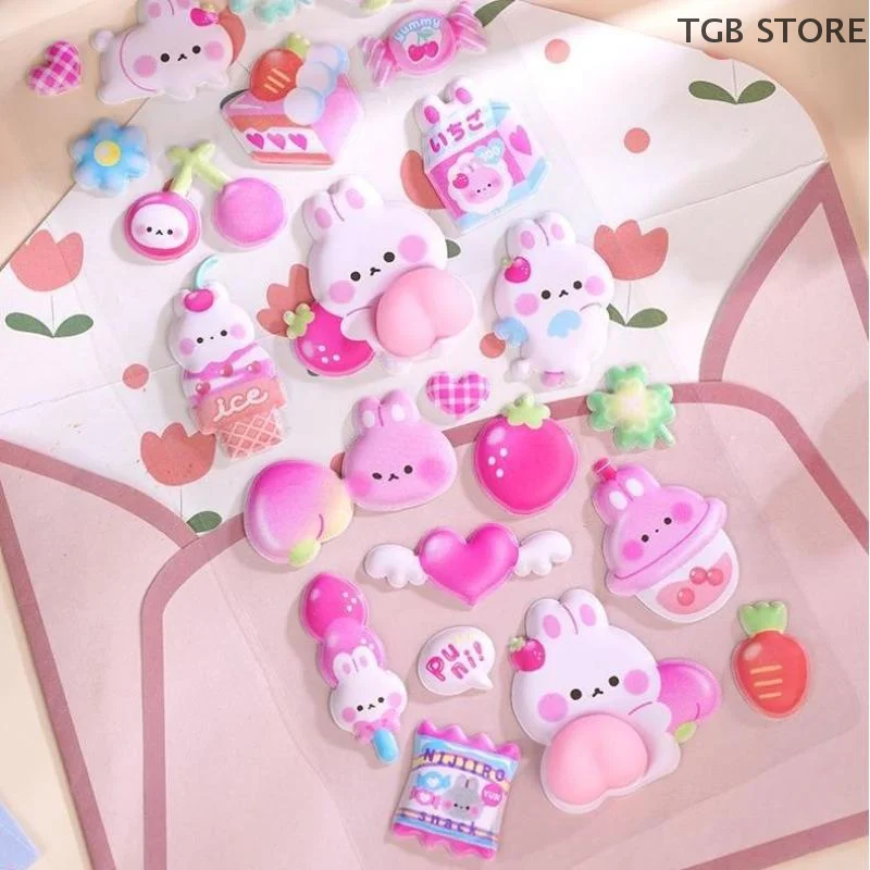 Gli animali stereoscopici fai-da-te alleviano lo stress adesivi adorabili cartoni animati in schiuma 3D scoreggia pesca adesivo stereo adesivi decorativi Kawaii