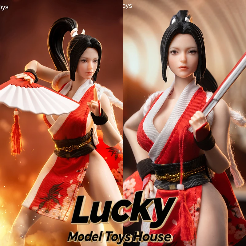 Iminitoys M026 1/12 Mai Shiranui Figura de Ação Feminina Ninja com Design de Corpo Sem Costura, 6 Polegadas, Conjunto Completo, Modelo de Coleção de Lutadora Soldado