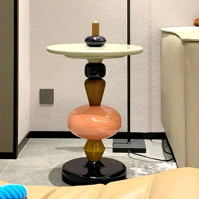 Candied Haws Online Celebrity Creative Edge A Few Small Color Round Table Nordic Small Coffee Table Personalized Bedside Table.