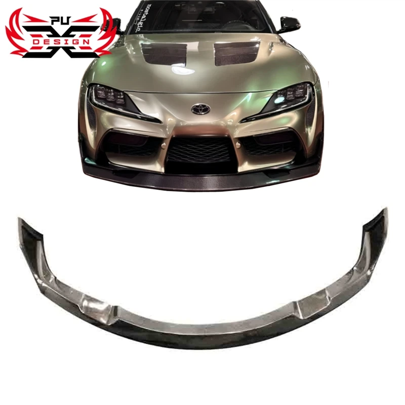 For Toyota Supra A90 A91 MK5 2019 UP Carbon Fiber Front Lip Bumper Spoiler Chin Body Kits