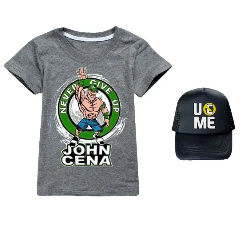 Ropa para niñas y niños, disfraces Kawaii de verano para niños, Cosplay de John Cena, camiseta de manga corta, camisetas de algodón Uc Me Hataa