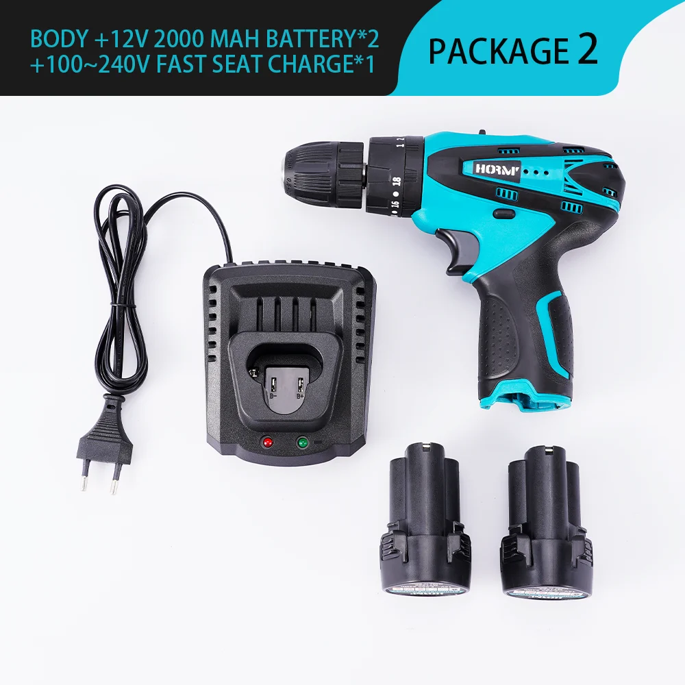 12V 10mm Electric Cordless Impact Drill Rechargable Electric Screwdriver Power Drill Li-Ion Battery For Makita 12V Battery