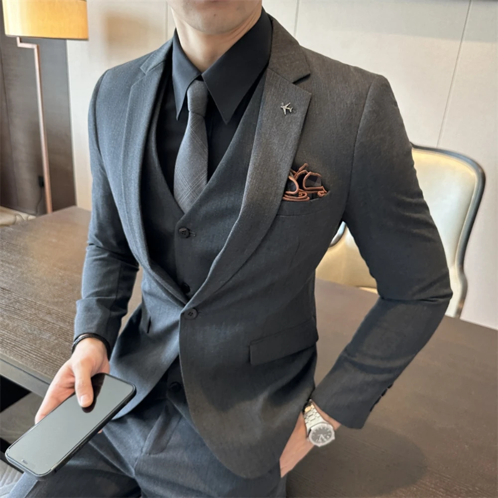 Simple One Piece Men's Suit Single Breasted Jacket Fast Shipping Four Seasons Groom Wear Classic Dancing Tuxedo Office Business
