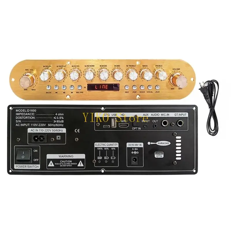 

K32C D1600 Sound Amplifier Board 2x50W Support Microphone Bluetouth-compatible Amplifier Module with Remote for Home Outdoor