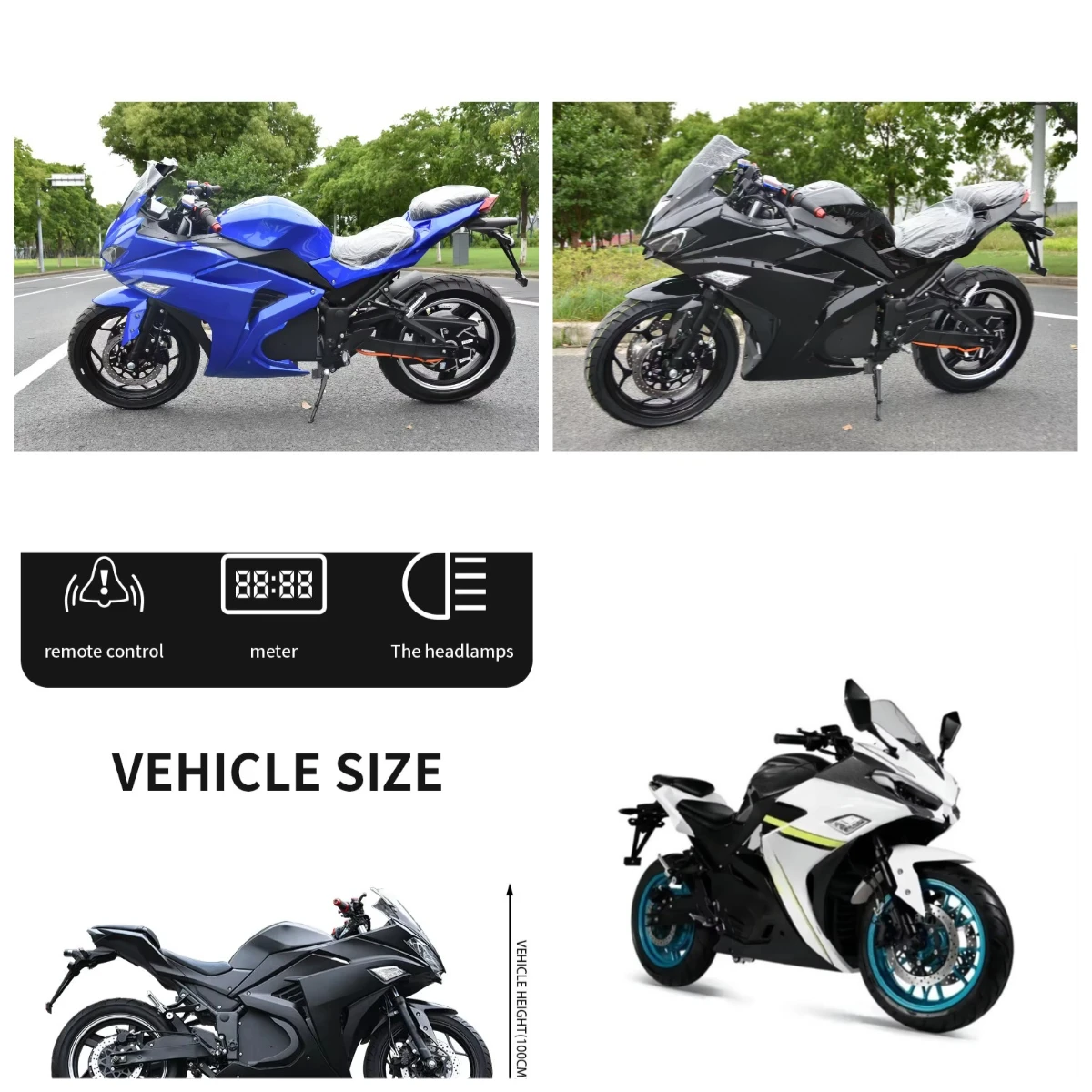 

Krono Wild High Quality 10000W Hub Motor Electric Motorcycle V6 Model Sportbikes Type 120A Lithium Battery 72v Voltage 180km Ran