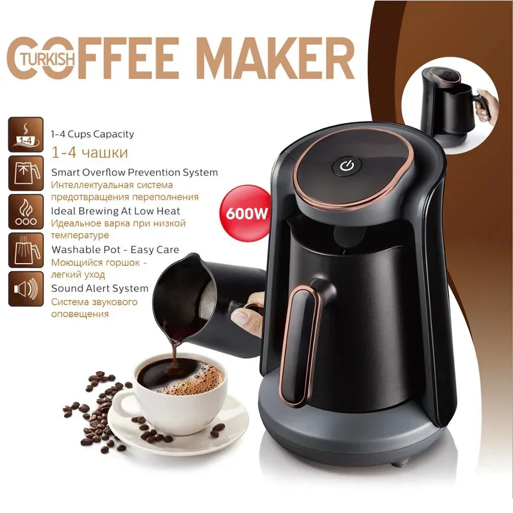 Home Coffee Pot Semi-automatic Mocha Coffee Machine 0.5L Portable Espresso Insulated Home Kitchen Cappuccino Coffee Making