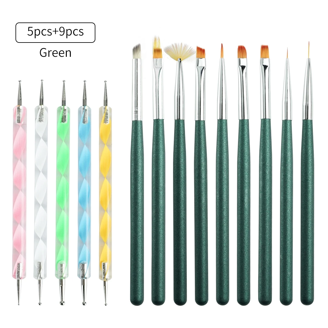 

Nails Art Dotting Brush Pen French Line Brushes Beginner Set Acrylic UV Nail Gel Polish Drawing Liner Design Painting Tools