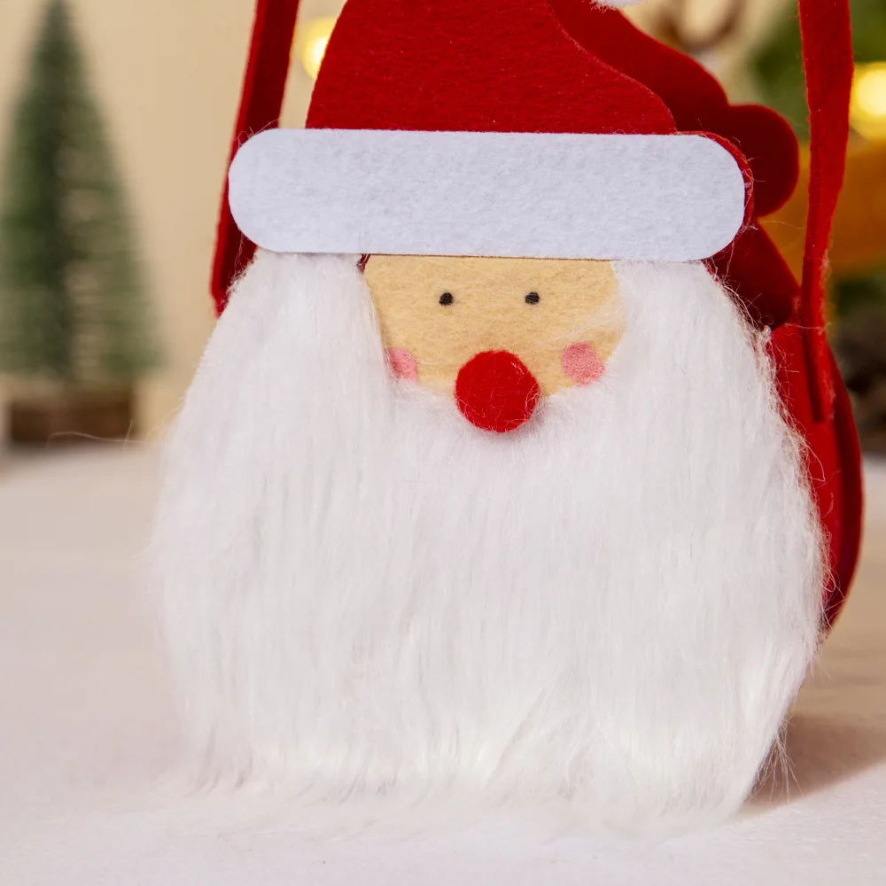 1 قطعة عيد الميلاد الديكور الكرتون حقيبة يد سانتا كلوز شنطة هدايا أبل حقيبة الحلوى شنطة هدايا الديكور #6