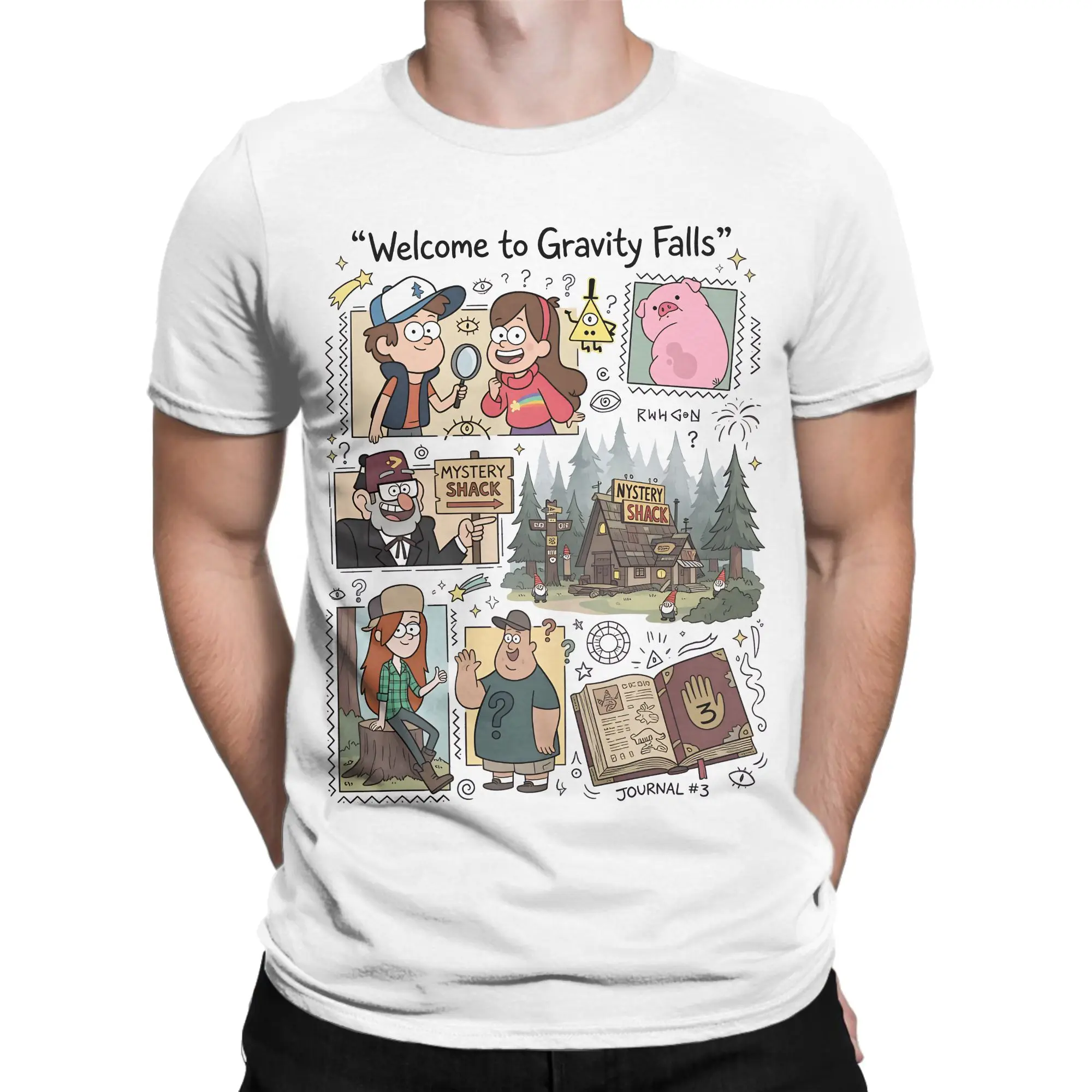 Men's Gravity Falls T Shirt  100% Cotton Clothes Amazing Short Sleeve O Neck Tee Shirt Unique T-Shirts