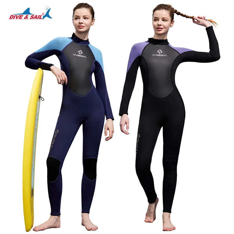 

3MM diving suit, women's long sleeved pants, thick snorkeling suit, winter swimming, surfing, cold proof diving wet suit