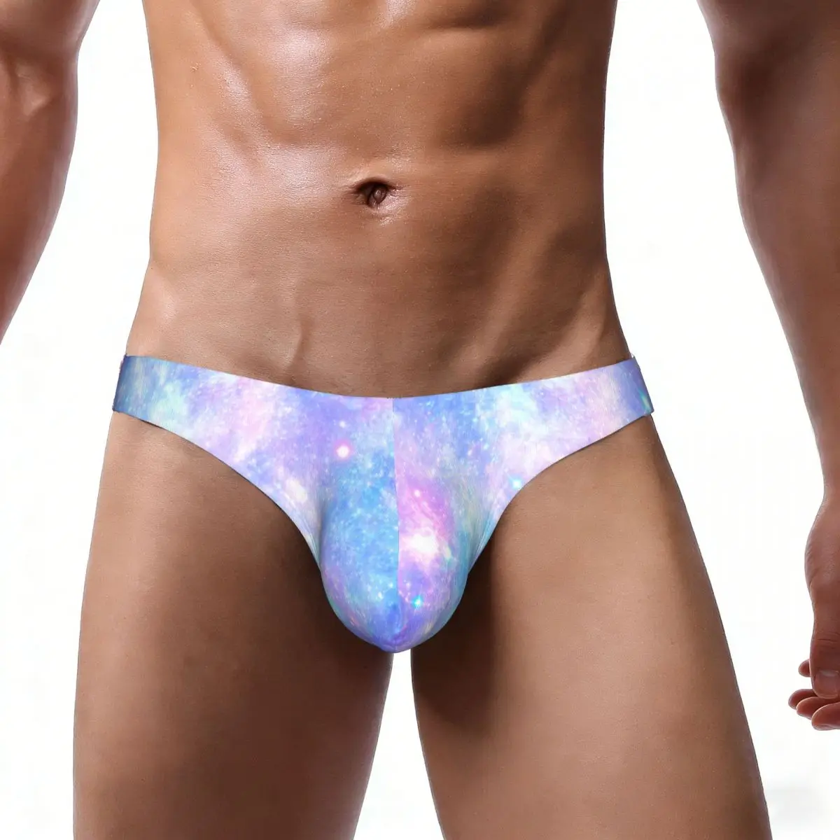 Sexy Man's Underwear Briefs Pink Blue Magical Galaxy Star Print Men Underpants