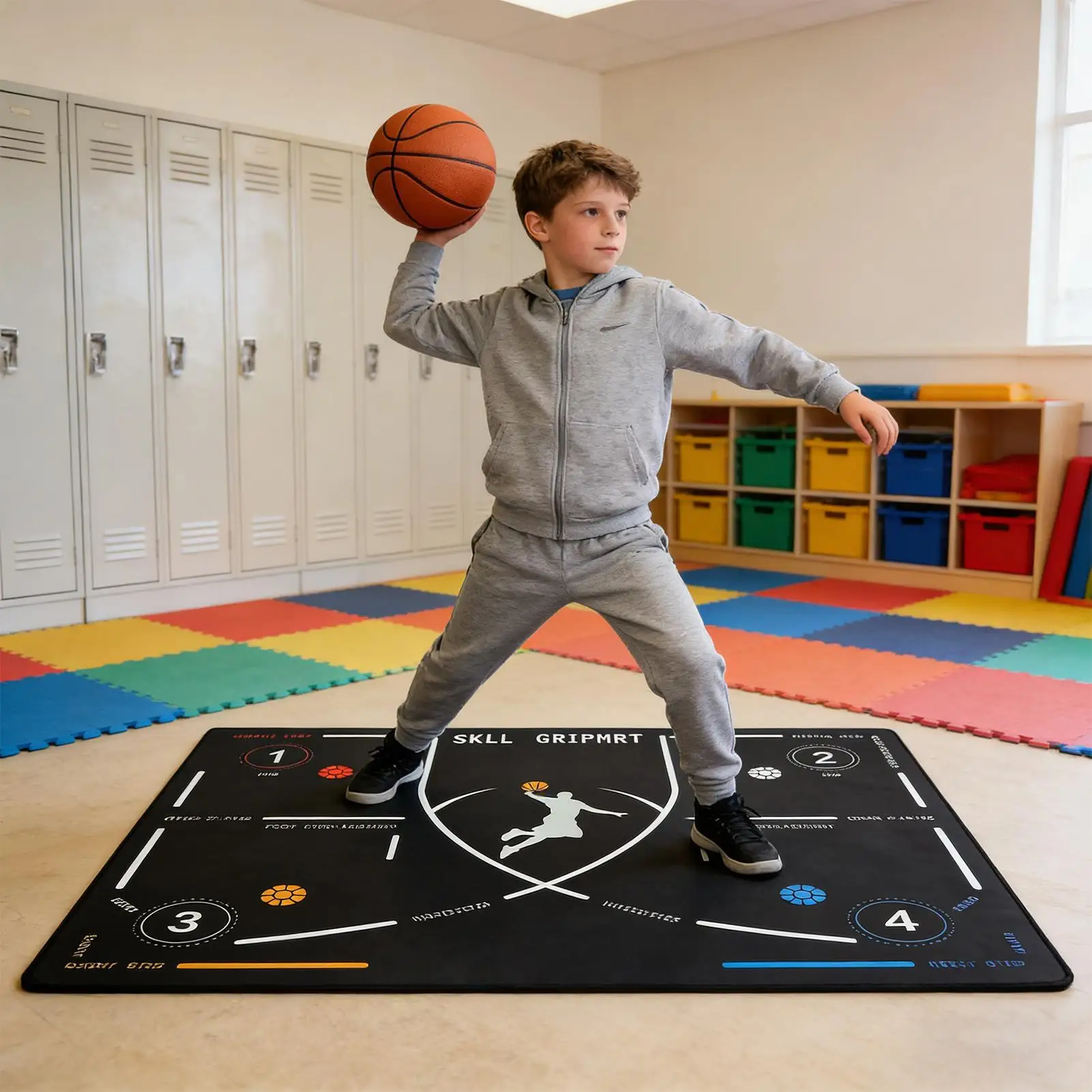 كرة السلة Dribble حصيرة المضادة للانزلاق معدات التمرين كرة السلة ممارسة الوسادة خطوة الحفر حصيرة ل Dribbling ترتد خطوة القدم