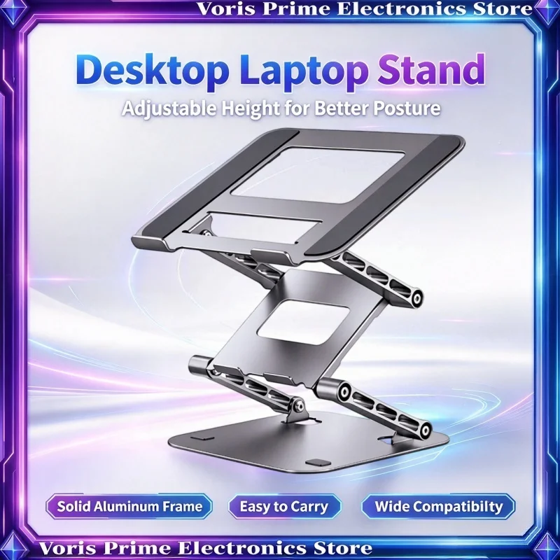 Foldable Laptop Stand 3 Layer Adjustable Height Metal Notebook Stand Tablet Stand For Laptops/Tablets/Mobile Phones