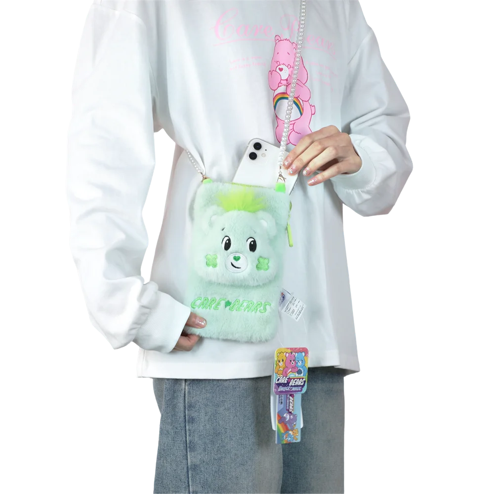Care Bears-Bolso para teléfono de felpa con dibujos animados, bandolera para muñeca de peluche, monedero para niñas, bolsa de almacenamiento, regalo perfecto para vacaciones