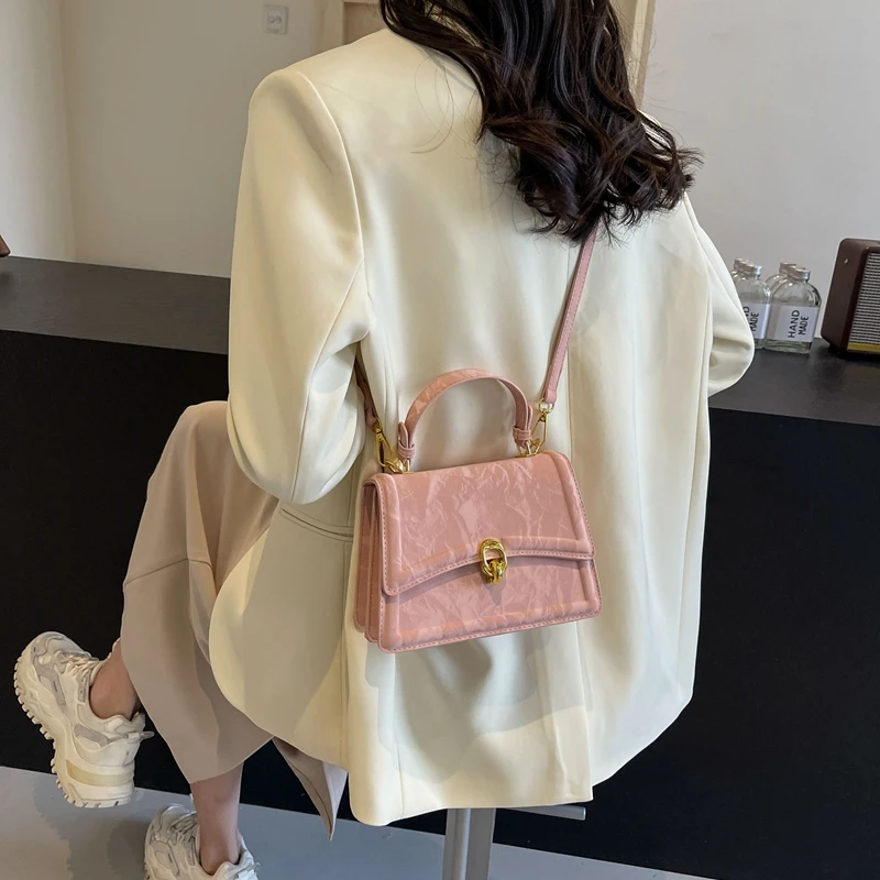 LEFTSIDE Mini Crossbody Bags with Short Handle for Women 2024 Korean Fashion PU Leather Shoulder Bag Handbags and Purses