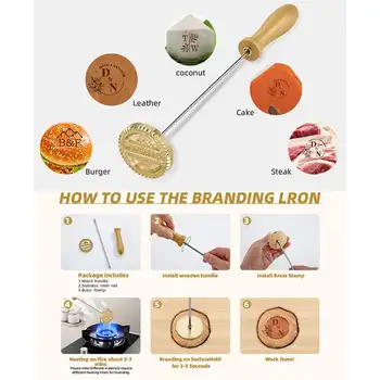 Kůže, dřevo, zakázkové LOGO, branding, mosaz, železo, topné razítko, dort, soukromé zakázkové železné pečetě, svatební hostina, firemní LOGO, DIY 8 nejlepší prodej žehlička na cejchování dřeva - №2