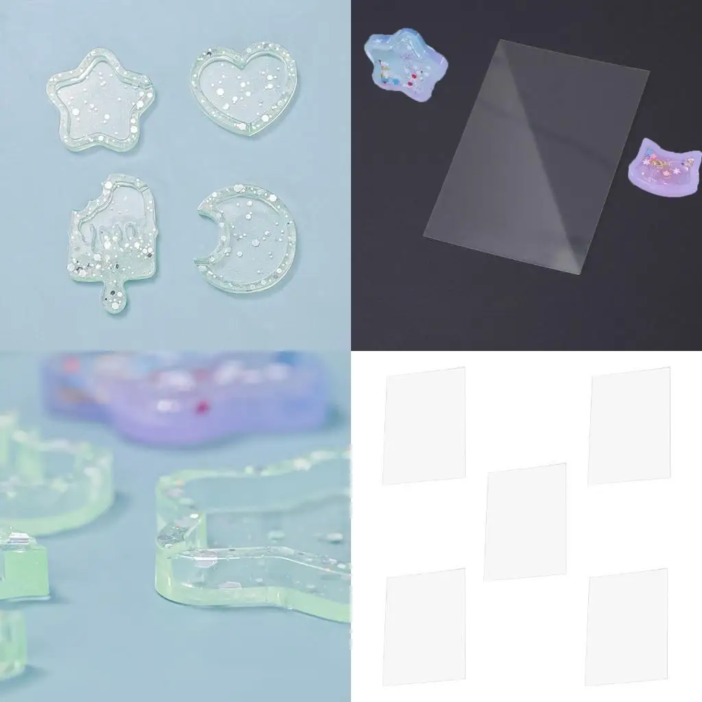 

J78F 5/10Pcs Scratch Damage Film Sheets Clear Seal Films for Quicksand Mold