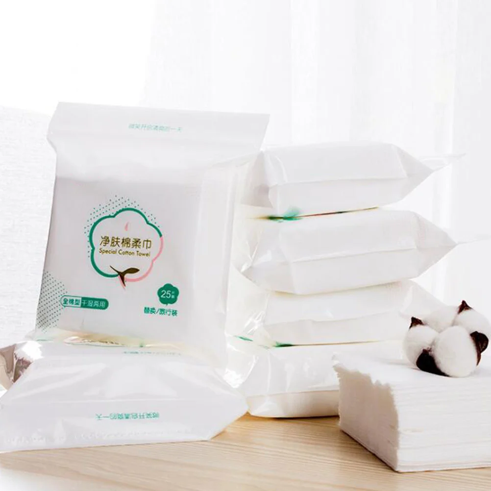 50Pcs Washing Face Towels Disposable Soft Facial Tissue Nonwoven Makeup Remover Pads Travel Wet Dry Cleaning Face Wipes