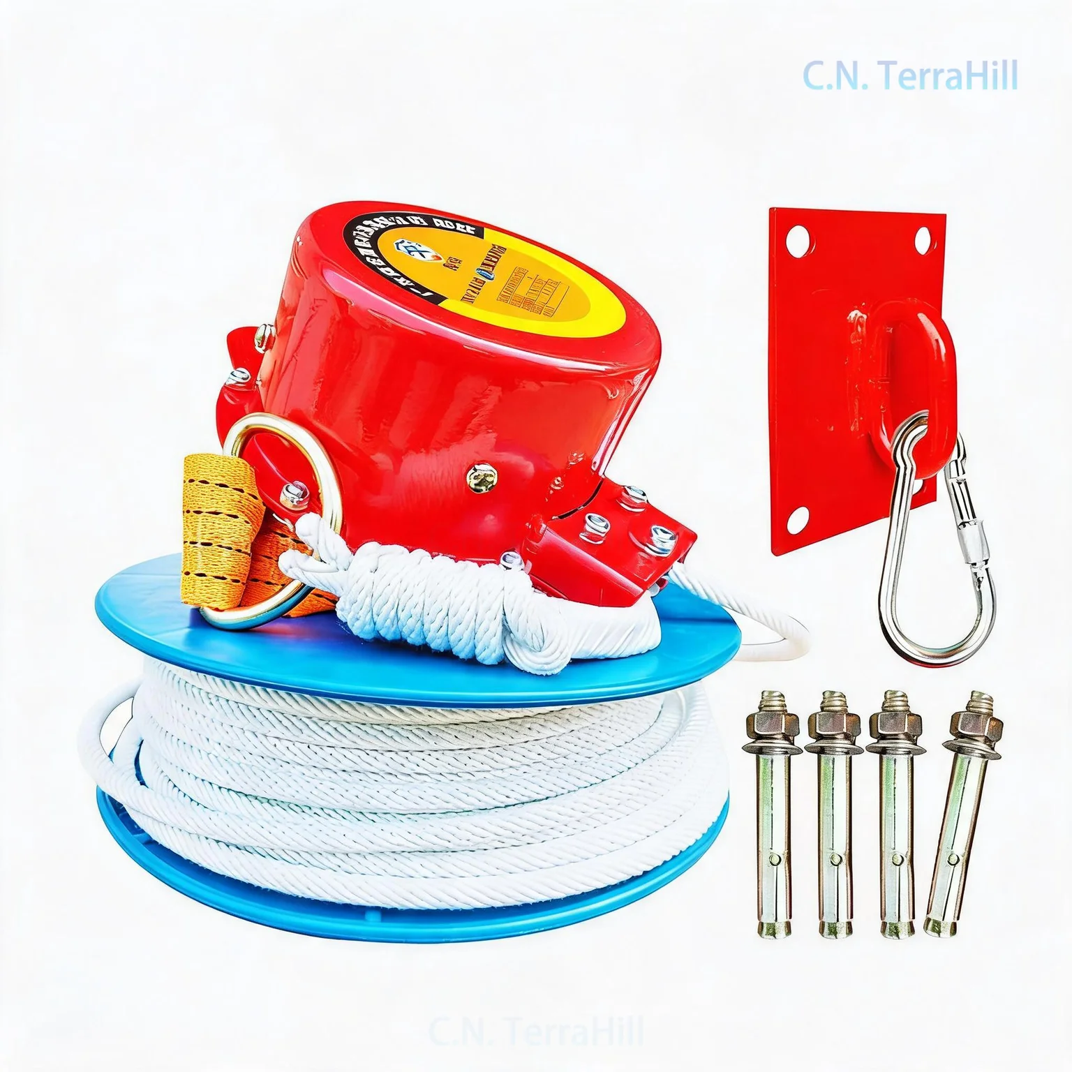 Emergency Escape Rope Fire Rescue Lifeline High-Rise Survival Rope with Reusable Descender for Home Fire Safety