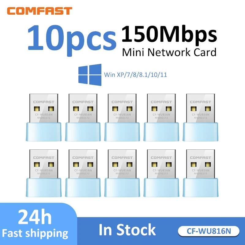 Cheap!10pcs Wifi USB Mini Adaptador  2.4Ghz Wi Fi Receiving Easy to Carry Wi-fi Adapter for Laptop Wireless Network Card Win11