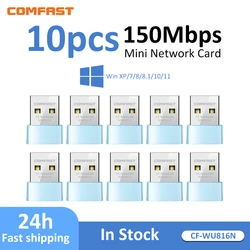 Economico! 10 pz Wifi USB Mini Adaptador 2.4 Ghz Wi Fi Ricevente Facile da Trasportare Adattatore Wi-Fi per Scheda di Rete Wireless Del Computer Portatile Win11