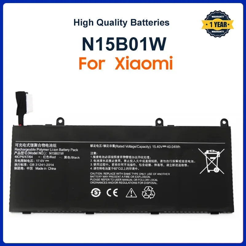 

N15B01W Laptop Battery For Xiaomi Mi Ruby 15.6 inch Timi TM1703 TM1802-AD/N/C N15B01W 15.4V 2600mAh 40.04WH