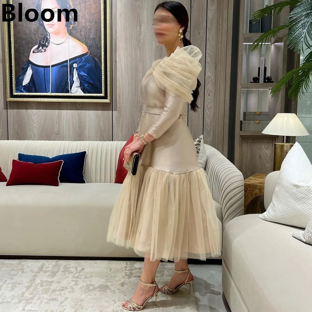 

Prom Dresses For Women 2024 A-Line Long Sleeves Elegant Ankle-Length Vestidos De Graduation Robes De Soirée Party Gown