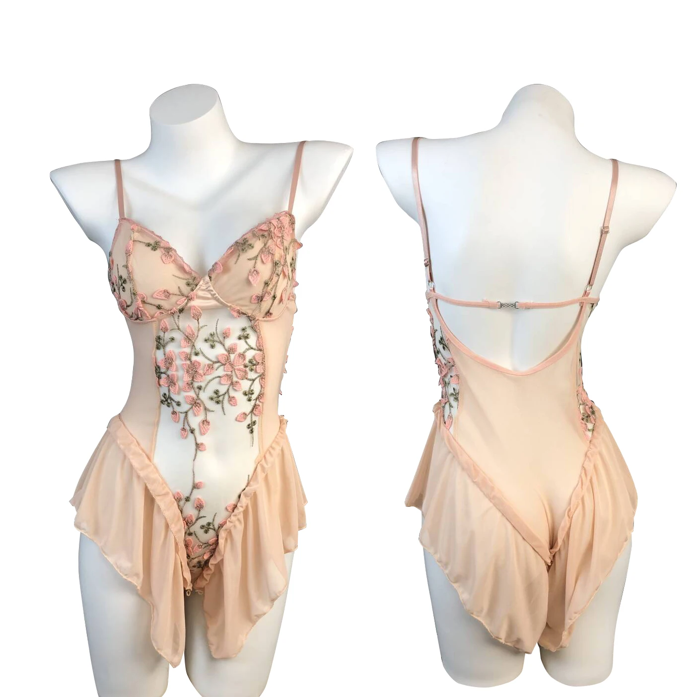 Street Sle Sexy Sweet Girl One-Piece Suit Bal Strap Low Waist Floral Print Home Clothes Women's Faion Design Polyester