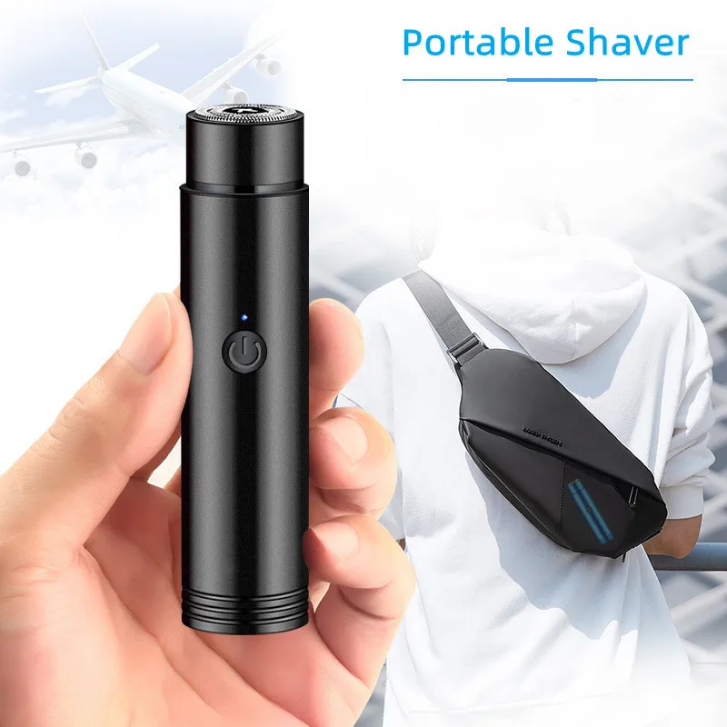 Rotating One Blade Mini Shaver Portable Electric Shavers For Men Beard Razor Shaver Face Body Hair Trimmer Shaving Machine