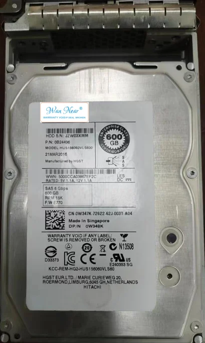 For 600G 3.5 inch 15K server  HUS156060VLS600 sas