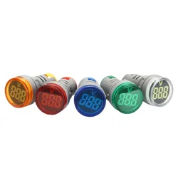 DIY Mini Digital Voltmeter 22mm Round AC 50-500V Volt Voltage Tester Meter Monitor Power LED Indicator Pilot Lamp Light Display