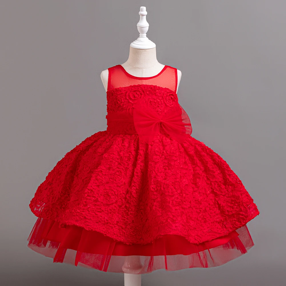 Girls Party Dress 3 Colors 100cm-150cm Christmas Dresses Baby Gown Wedding Birthday Princess Cosplay Children Photograph