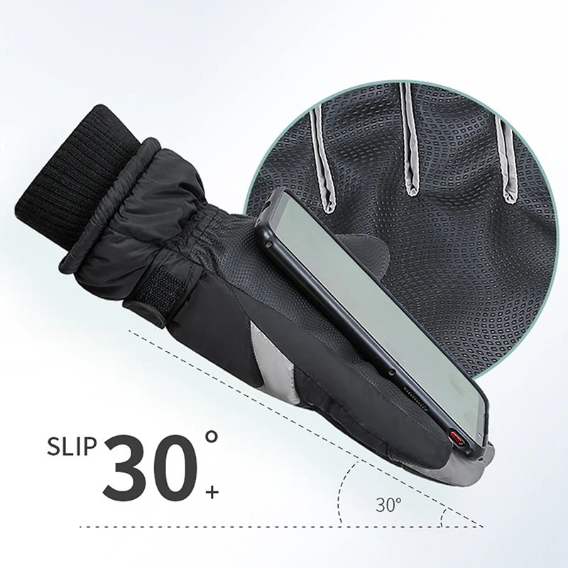 Winter Snowboard Ski Gloves Full Finger Fleece Touch Screen Waterproof Motorcycle Cycling Thermal Warm Snow Gloves Men Women