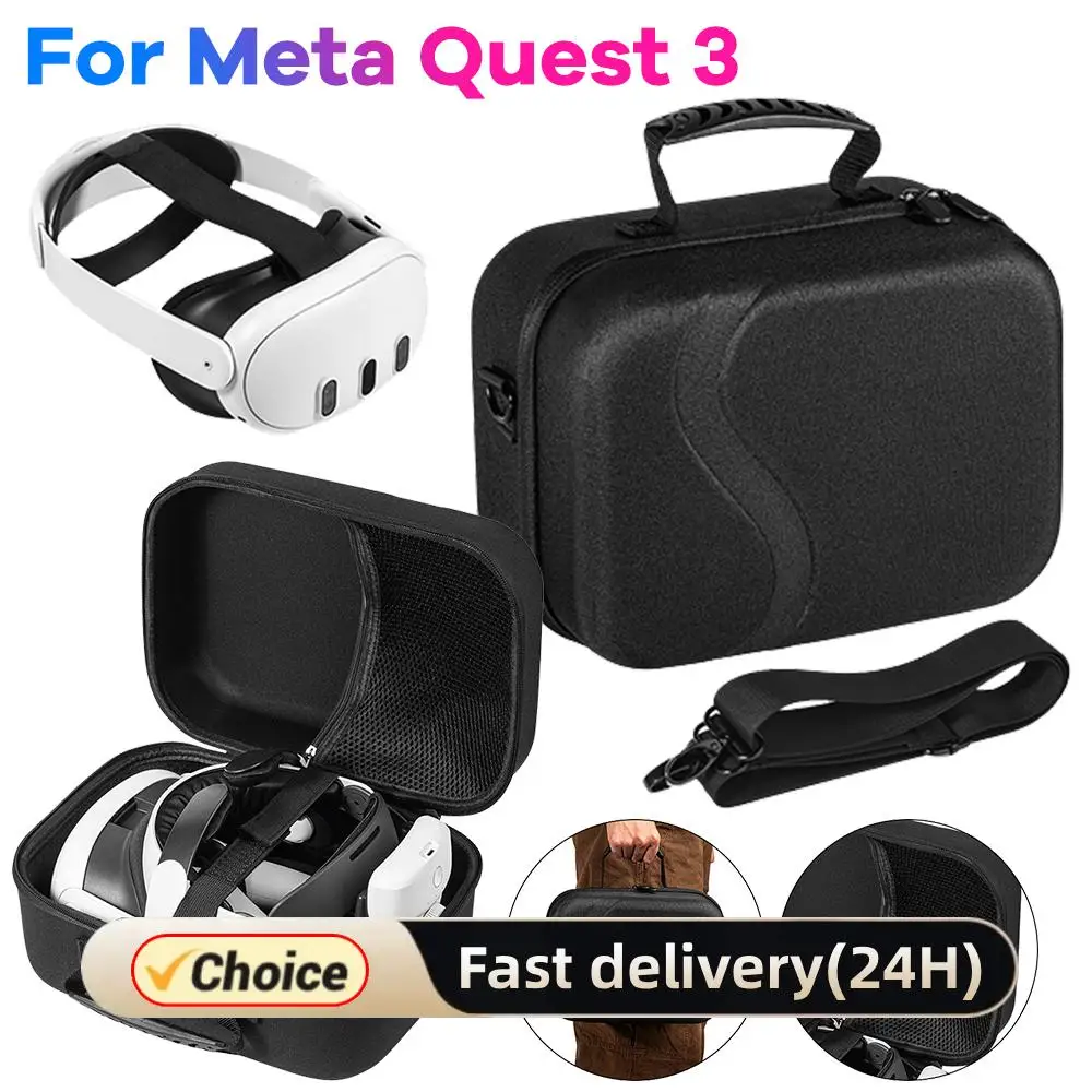 

Чехол для хранения большой емкости для Meta Quest 3, новое обновление 2,0, чехол с фланелевой подкладкой для полных аксессуаров VR, защита от столкновений