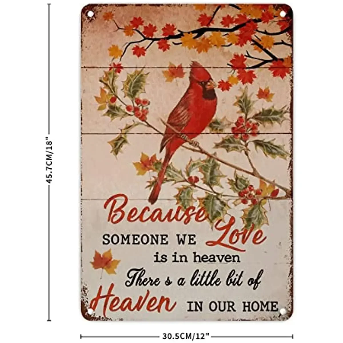 Metal Tin Wall Decor Because Someone We Love Is in Heaven Home Decor for Front Door Kitchen Room Patio Garage Bathroom