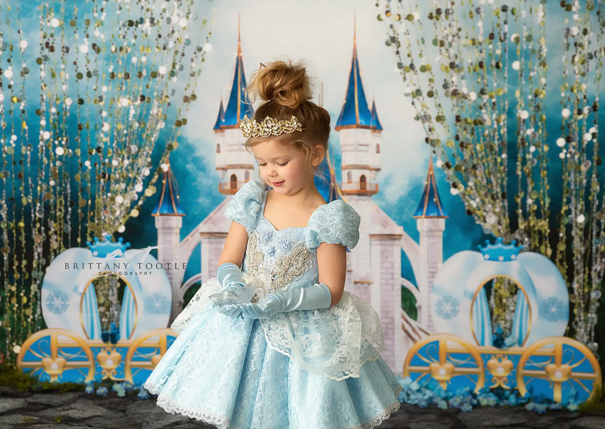 Castle Princess Backdrops Kids Baby Photography Props Child Cake Smash Birthday Photocall Props Girl Dancing Stage Background