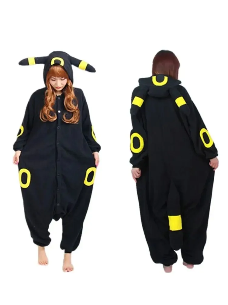

Kigurumi Adult Anime Cosplay Costume Black Umbreon Onesie Unisex Cartoon Raccoon Pajamas Party For Female Male